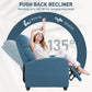 Fabric Recliner Chair Manual Home Theater Seating Single Reclining Sofa Chair with Padded Seat for Living Room, Blue