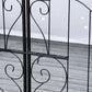 7.1FT Metal Garden Arch with Gate and 4 Planter Boxes, Garden Arbor Trellis for Climbing Plants, Outdoor Wedding, Decoration, Bridal Party, Black