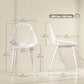 Modern Dining Chairs Set of 4, Plastic Kitchen Chairs with Hollow Backrest and Metal Legs for Living Dining Room, White