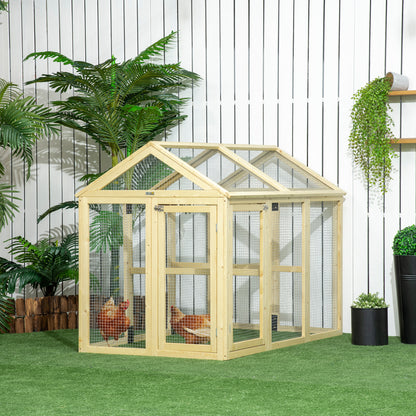 Expandable Large Chicken Coop with 2 Doors & 3 Perches