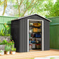 6.5x3.5ft Metal Garden Storage Shed for Outdoor Tool Storage with Double Sliding Doors and Vents, Dark Grey