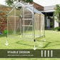 6' x 4' x 6.6' Polycarbonate Greenhouse, Walk-In Green House Kit Garden, Plants Grow, Galvanized Sheet Aluminum Frame with Rain Gutter, Vent and Sliding Door, Silver