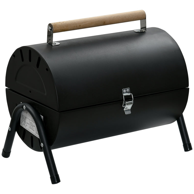17.3" x 9.8" x 14" Black Folding Tabletop Charcoal BBQ Grill