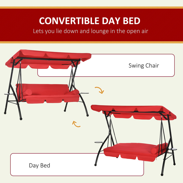 Convertible Patio Swing Chair with Removable Cushions