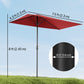 8ft Half Round Umbrella Outdoor Balcony Parasol Patio Garden Outdoor Window Sun Shade w/ 5 Ribs