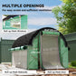 Walk-in Tunnel Greenhouse, Plant Hot House with Sunshade Net, Roll-up Mesh Sidewalls, 2 Doors