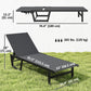 Lounge Chair Outdoor, 63 cm Wide Chaise Lounge Tanning Chair, 4-Position Outdoor Tanning Lounger, Dark Grey