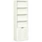 4-Tier Open Bookshelf with Doors Modern Home Office Bookcase Storage Cabinet for Living Room Bathroom Study, White