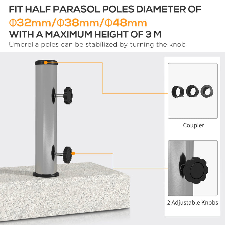 55 lbs Grey Half Granite Umbrella Base