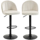Bar Stools Set of 2, Swivel Counter Height Barstools with Footrest, Cream White