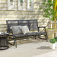 3-Seat Outdoor Glider Chair, Patio Rocking Chair, Steel Frame, Sling Fabric Seat for Garden, Backyard, Lawn, Grey