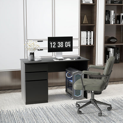 Computer Desk with Drawers and Cabinet - Black