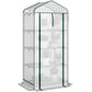 Mini Greenhouse with Screen Roof, Portable Small Greenhouse with Roll-Up Zipper Door