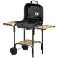 Charcoal BBQ Grill, BBQ Grill with 1840 cm² Cooking Area, 3 Shelves, Adjustable Vent, Lockable Lid, Wheels, Black