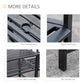 Steel Garden Bench w/ Middle Table, Umbrella Hole, Double Seat for Outdoor, Patio, Backyard Weather-Resistant Frame, Black