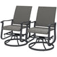 Set of 2 Rattan Patio Glider, Wicker Outdoor Glider Swivel Chair with Steel Frame, High Back for Backyard Porch, Grey