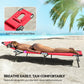 Folding Chaise Lounge Chair, Reclining Beach Tanning Chair with Face Hole, Pillow, 4-Position Adjustable Lay Flat Sun Lounger, Steel Frame for Outdoor Patio Pool, Red