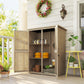 Wooden Garden Shed, Outdoor Storage Shed with Waterproof Asphalt Roof, Shelves, Natural - 50" x 26" x 66"