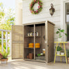 Wooden Garden Shed, Outdoor Storage Shed with Waterproof Asphalt Roof, Shelves, Natural