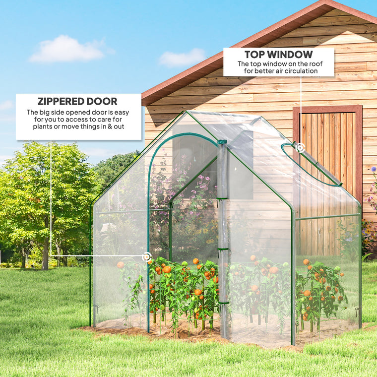6' x 3.3' x 5.5' Steel Greenhouse with Clear Plastic Cover