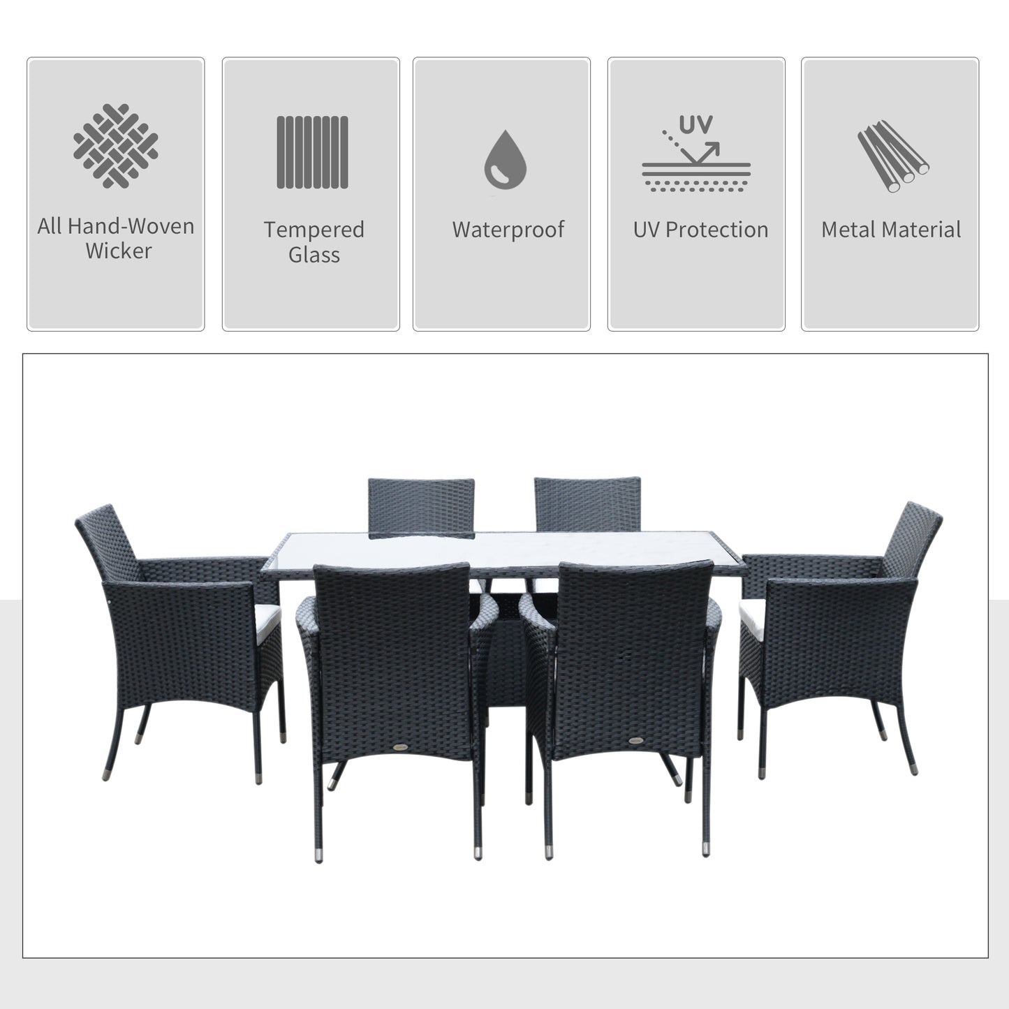 Garden Dining Set with Cushions