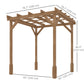 6.6' x 6.6' Wood Pergola, Outdoor Gazebo Grape Trellis with Stable Structure for Climbing Plant Support, Dark Brown