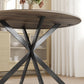 40" Round Kitchen Table for 4, Industrial Dining Table with Steel Legs for Dining Room, Distressed Brown