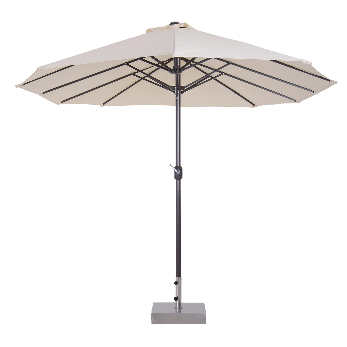 15ft Double-Sided Rectangular Patio Umbrella with Hand Crank