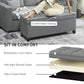 Storage Ottoman Bench, Foot Rest with Safety Hinges, 47 Inches Linen Storage Chest for Living Room, Dark Grey
