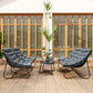 4 Piece Patio Furniture Set, Outdoor Furniture Conversation Set with Loveseat, Chairs Round Metal Table, Cushions, Grey