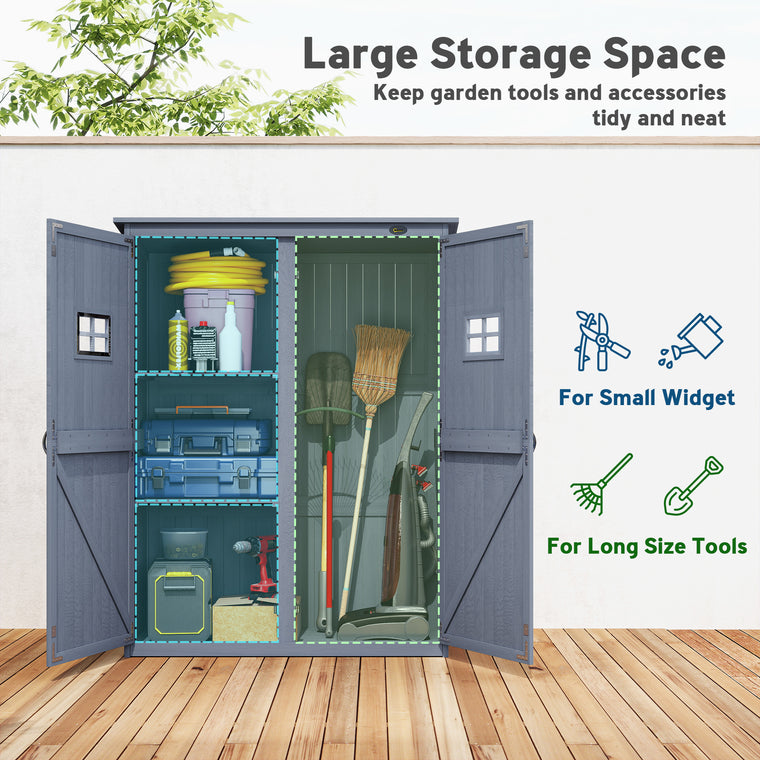 4' x 1.5' Wood Tool Cabinet with Double Doors and Window