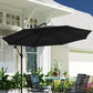 9.7ft Offset Patio Umbrella Garden Hanging Parasol Banana Cantilever Umbrella with Base, Crank, Black
