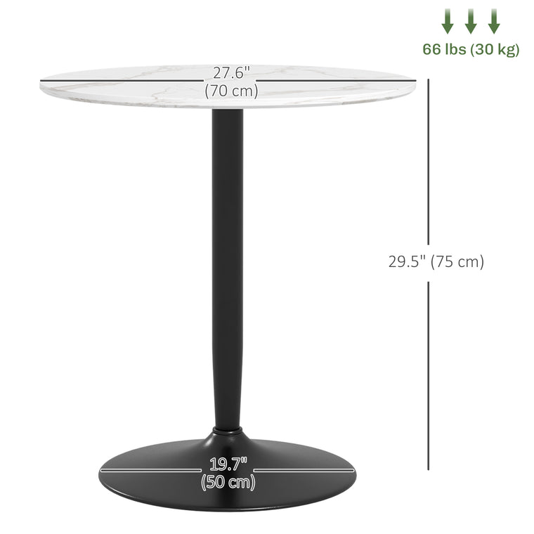 Round Dining Table with Steel Base