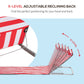 Set of 2 Beach Lounge Chair Sun Lounger, Folding Ground Beach Mat w/ Adjustable Back, Steel Frame, Head Pillow and Carry Bag for Backyard Lakeside, Red and White