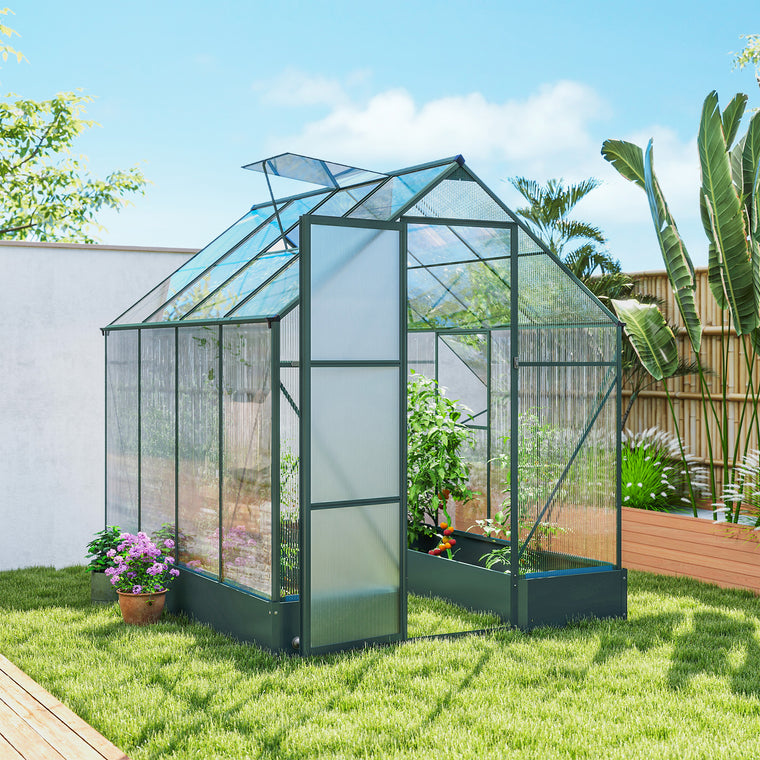 8.2' x 6.2' Greenhouse Aluminum Frame with Temperature Controlled Window
