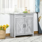 Farmhouse Sideboard Buffet Cabinet, Storage Cabinet with Barn Doors, Grey Grain