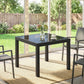 Aluminum Expandable Outdoor Dining Table with Tempered Glass Tabletop and Aluminum Frame, for Garden, Backyard, Black