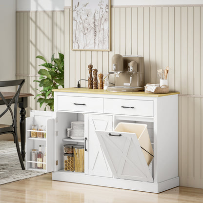 Tilt-Out Garbage Cabinet with Charging Station