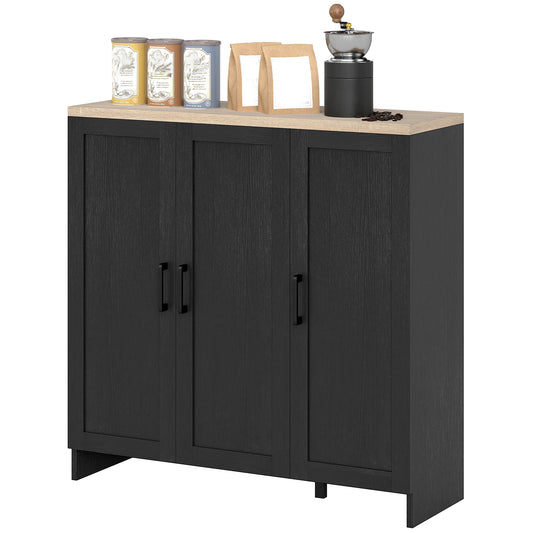 Sideboard Buffet Cabinet with 3 Doors - Black