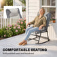 3-Piece Outdoor Foldable Rocking Chair Set, Orange
