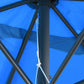 6.5x10ft Patio Umbrella, Rectangle Market Umbrella with Aluminum Frame and Crank Handle, Garden Parasol Outdoor Sunshade Canopy, Blue