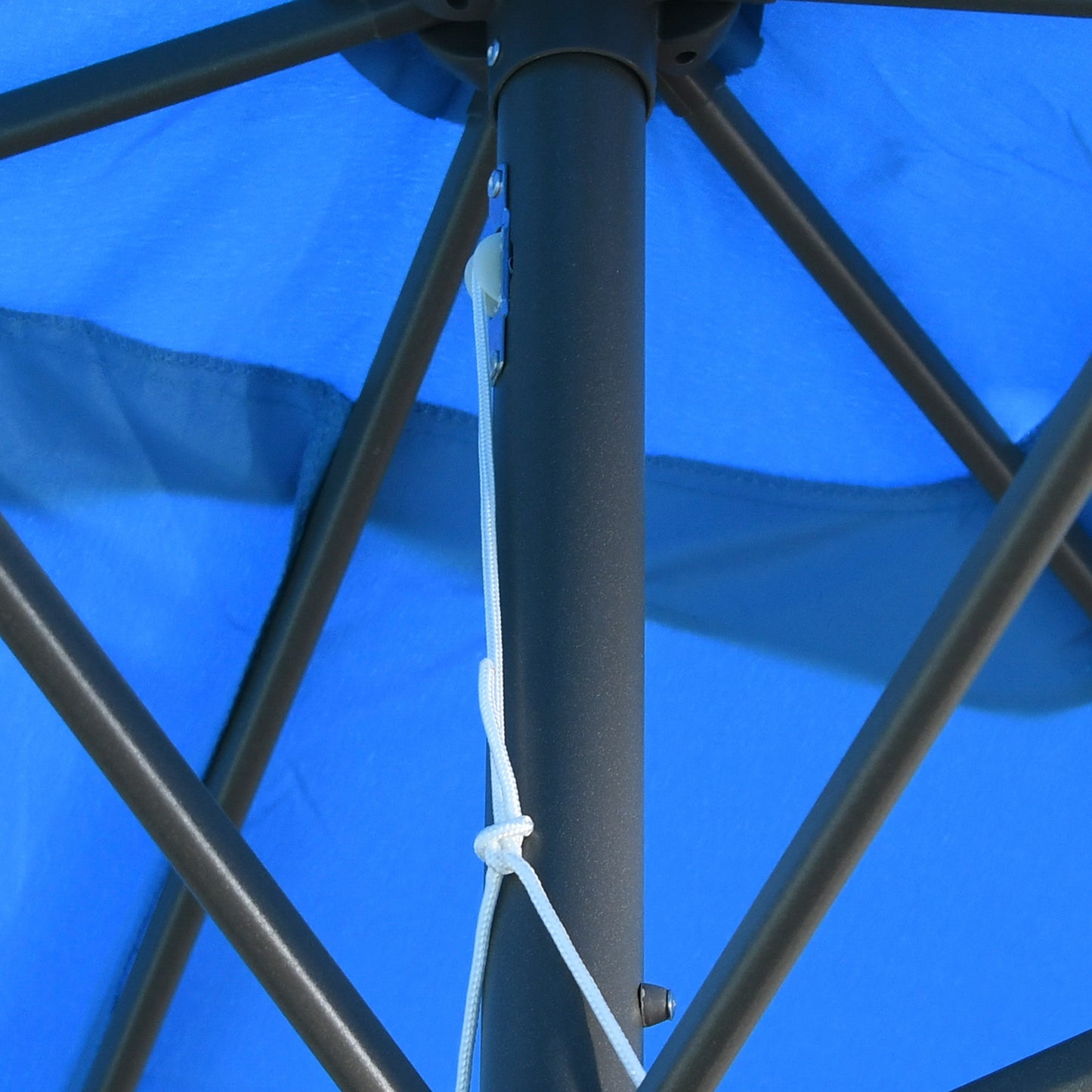 6.5x10ft Patio Umbrella, Rectangle Market Umbrella with Aluminum Frame and Crank Handle, Garden Parasol Outdoor Sunshade Canopy, Blue