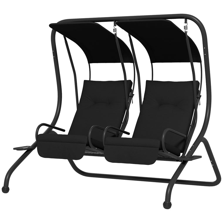 2-Seater Porch Swing Chair with Canopy