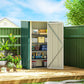 5 x 3ft Outdoor Storage Shed Metal Garden Shed Cabanon with Sloped Roof, Lockable Door for Tool, Green
