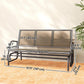 3-Seat Outdoor Glider Chair, Patio Rocking Chair, Steel Frame, Sling Fabric Seat for Garden, Backyard, Lawn, Blue
