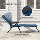 Foldable Lounge Chair, Reclining Patio Sun Lounger with 6-Position Adjustable Back, Blue