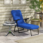 Folding Outdoor Lounge Chair with Cushion, Adjustable Backrest, Reclining Patio Garden Chair with Footrest, Wine Red