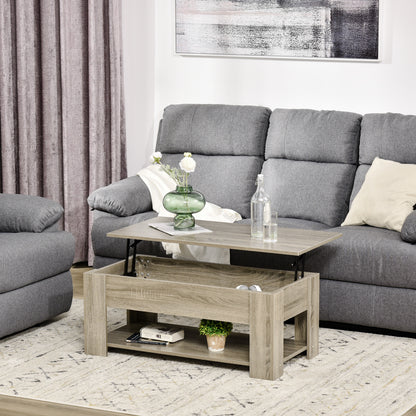 Lift Top Coffee Table with Hidden Storage - Grey