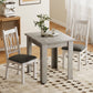 55" Extendable Dining Table for 4-6, Kitchen Table with Steel Slides and Felt Pads for Small Spaces, Grey