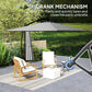 Patio Offset Umbrella UPF 50+ UV Protection, Crank Parasol with Base, Cover & Wind Securing, Khaki